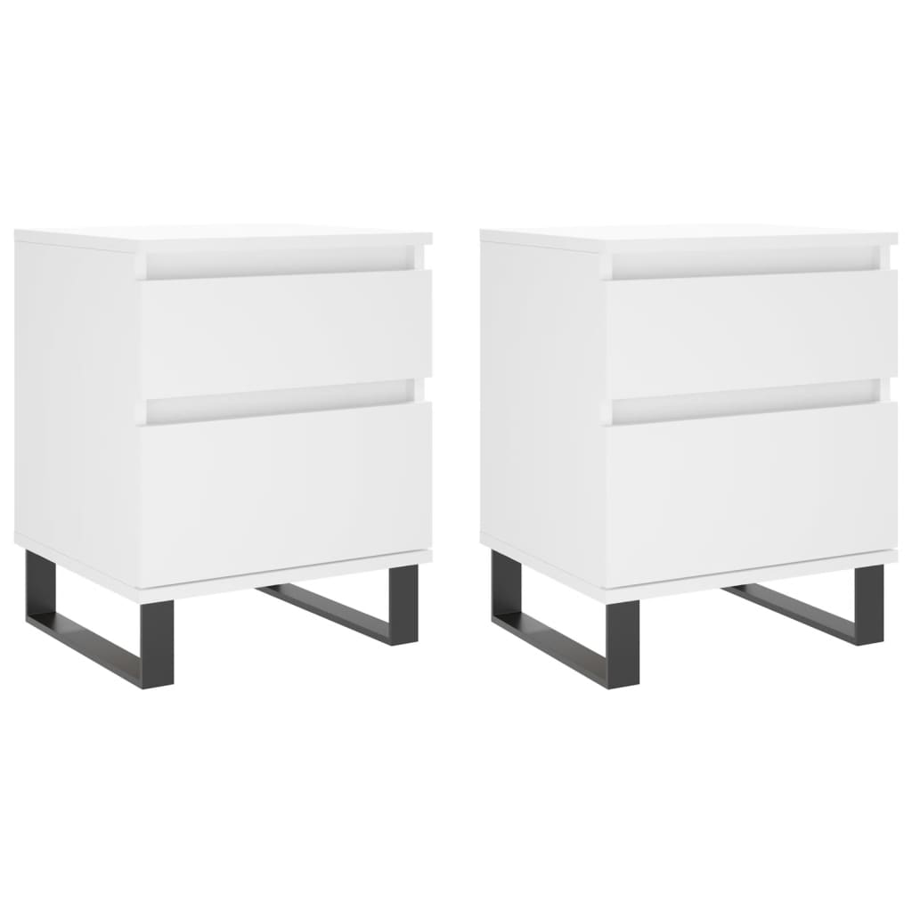 Nattbord 2 stk hvit 40x35x50 cm konstruert tre