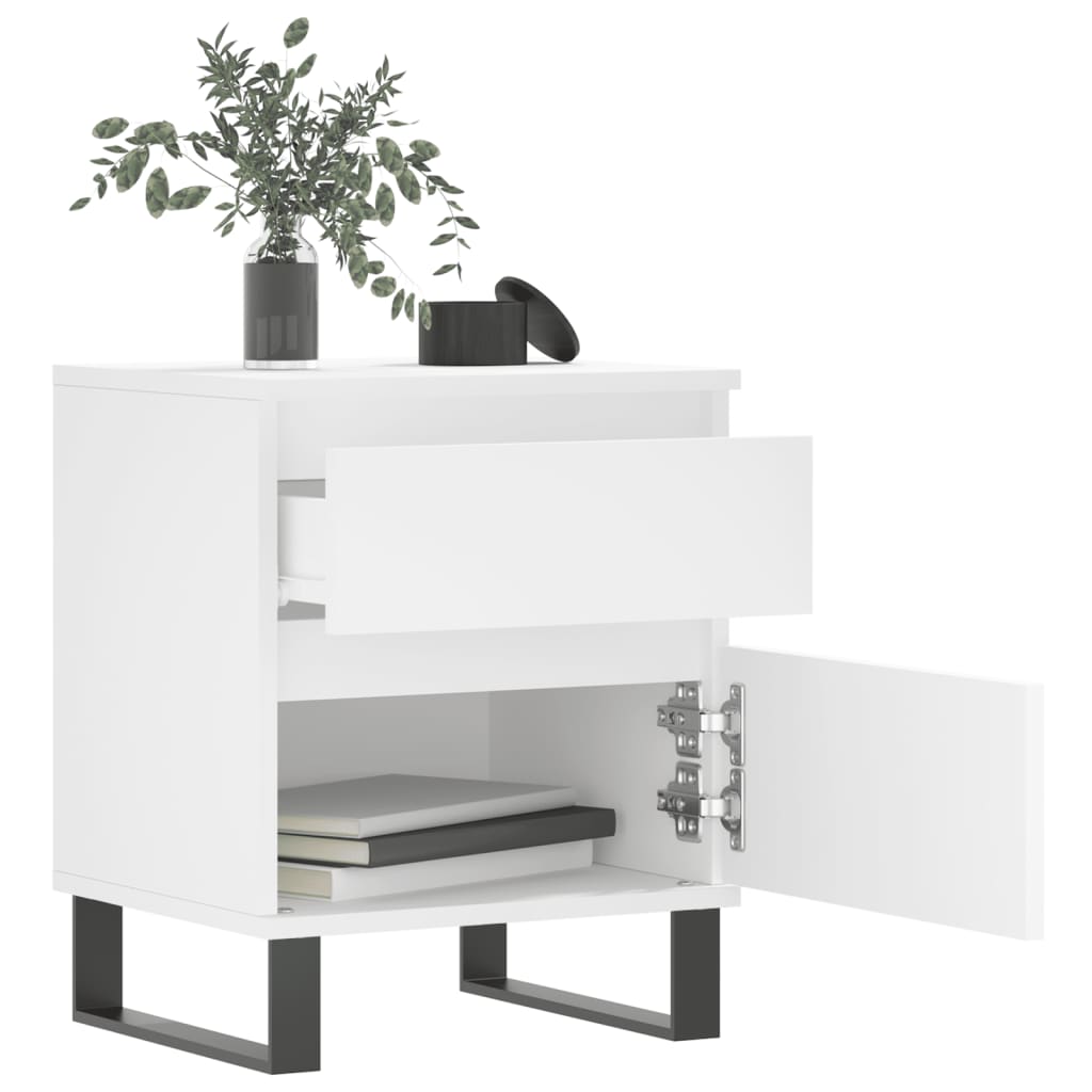 Nattbord 2 stk hvit 40x35x50 cm konstruert tre