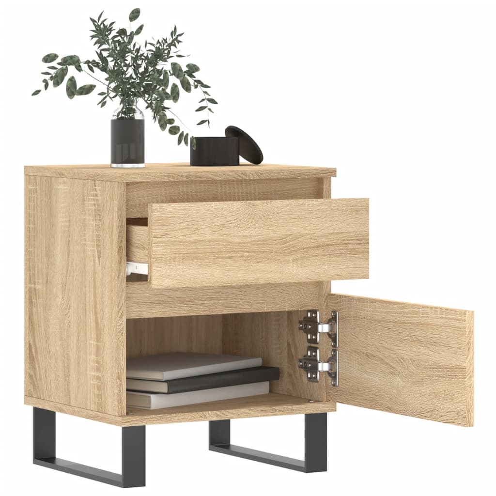 Nattbord 2 stk sonoma eik 40x35x50 cm konstruert tre