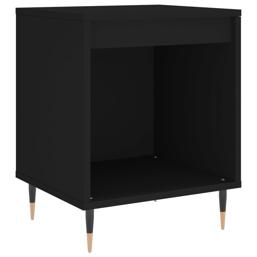 Nattbord 2 stk svart 40x35x50 cm konstruert tre