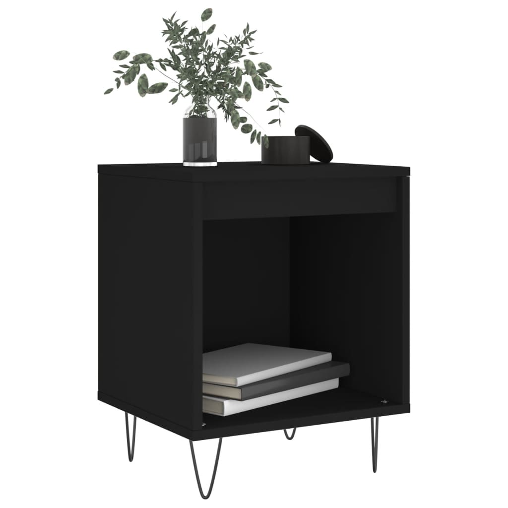 Nattbord 2 stk svart 40x35x50 cm konstruert tre