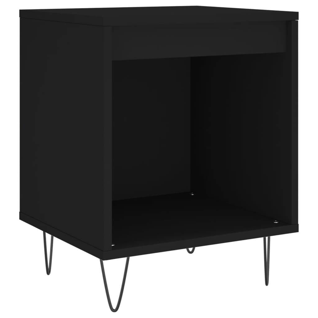 Nattbord 2 stk svart 40x35x50 cm konstruert tre