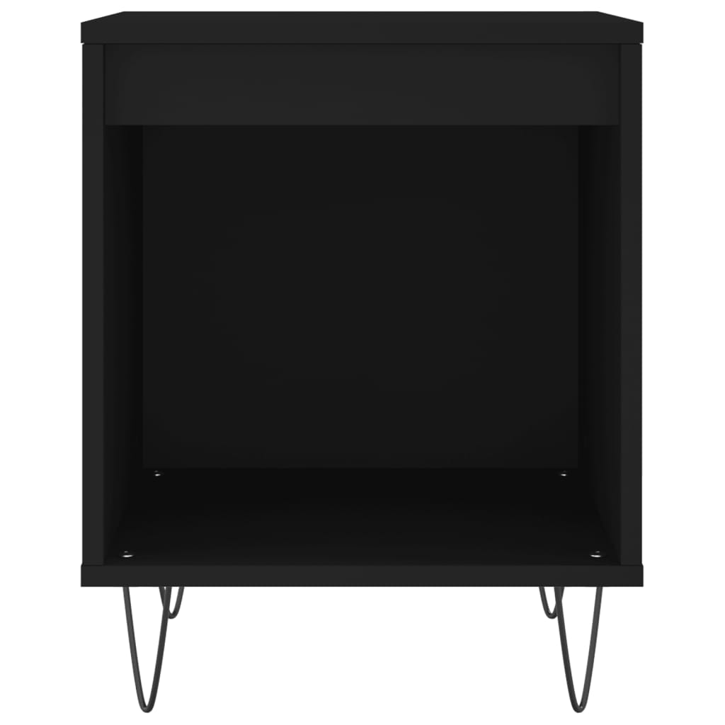 Nattbord 2 stk svart 40x35x50 cm konstruert tre
