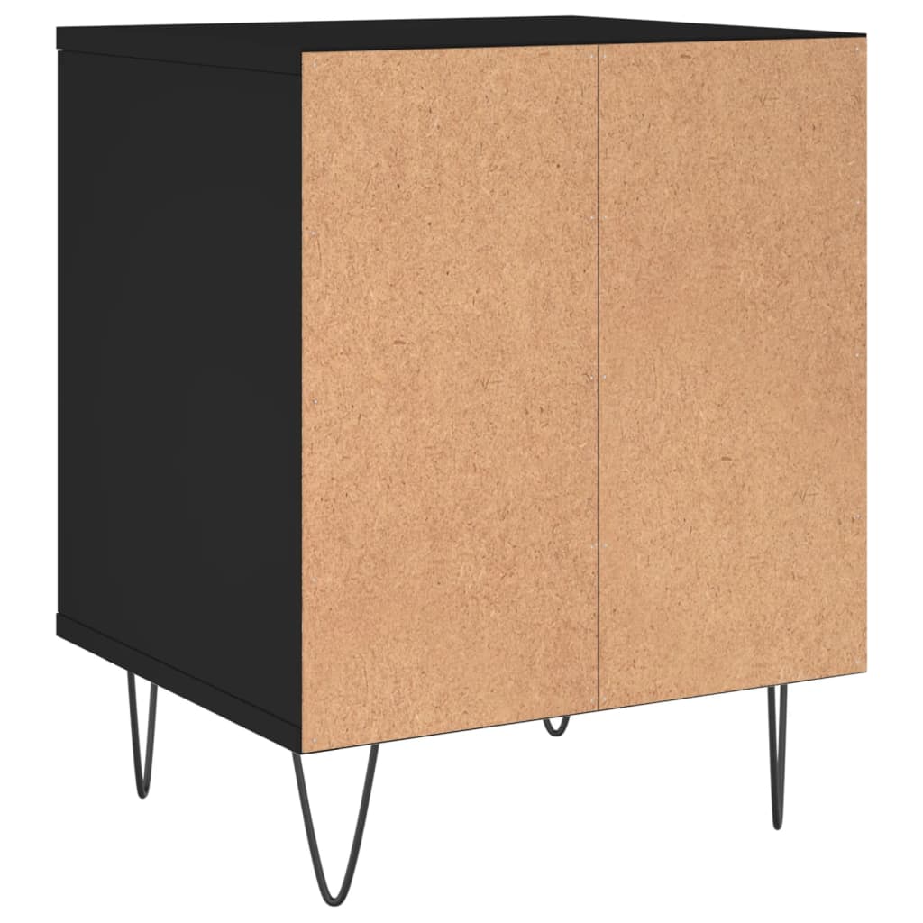 Nattbord 2 stk svart 40x35x50 cm konstruert tre
