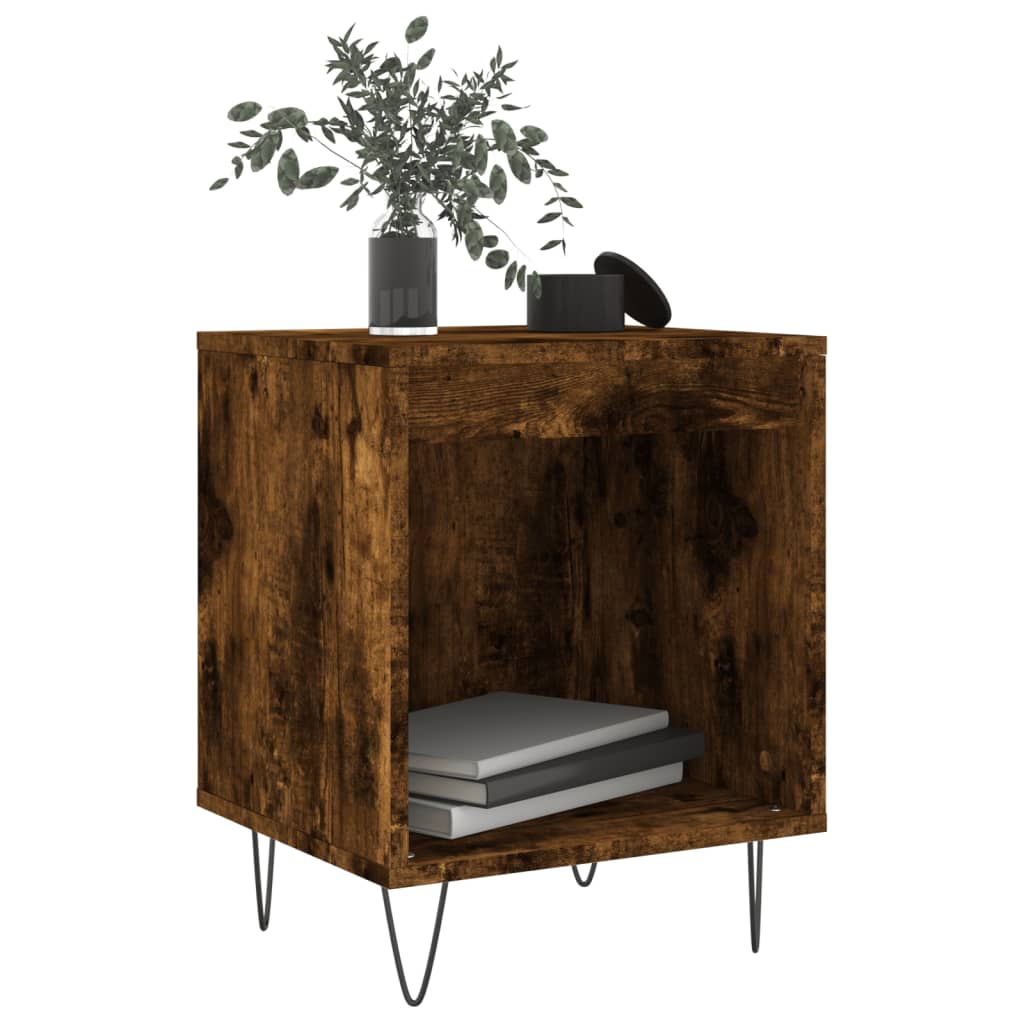 Nattbord 2 stk røkt eik 40x35x50 cm konstruert tre