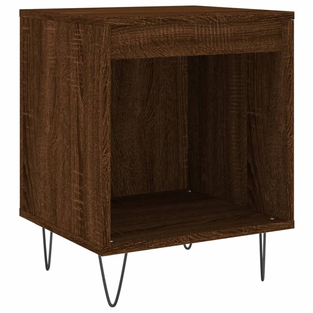 Nattbord 2 stk brun eik 40x35x50 cm konstruert tre