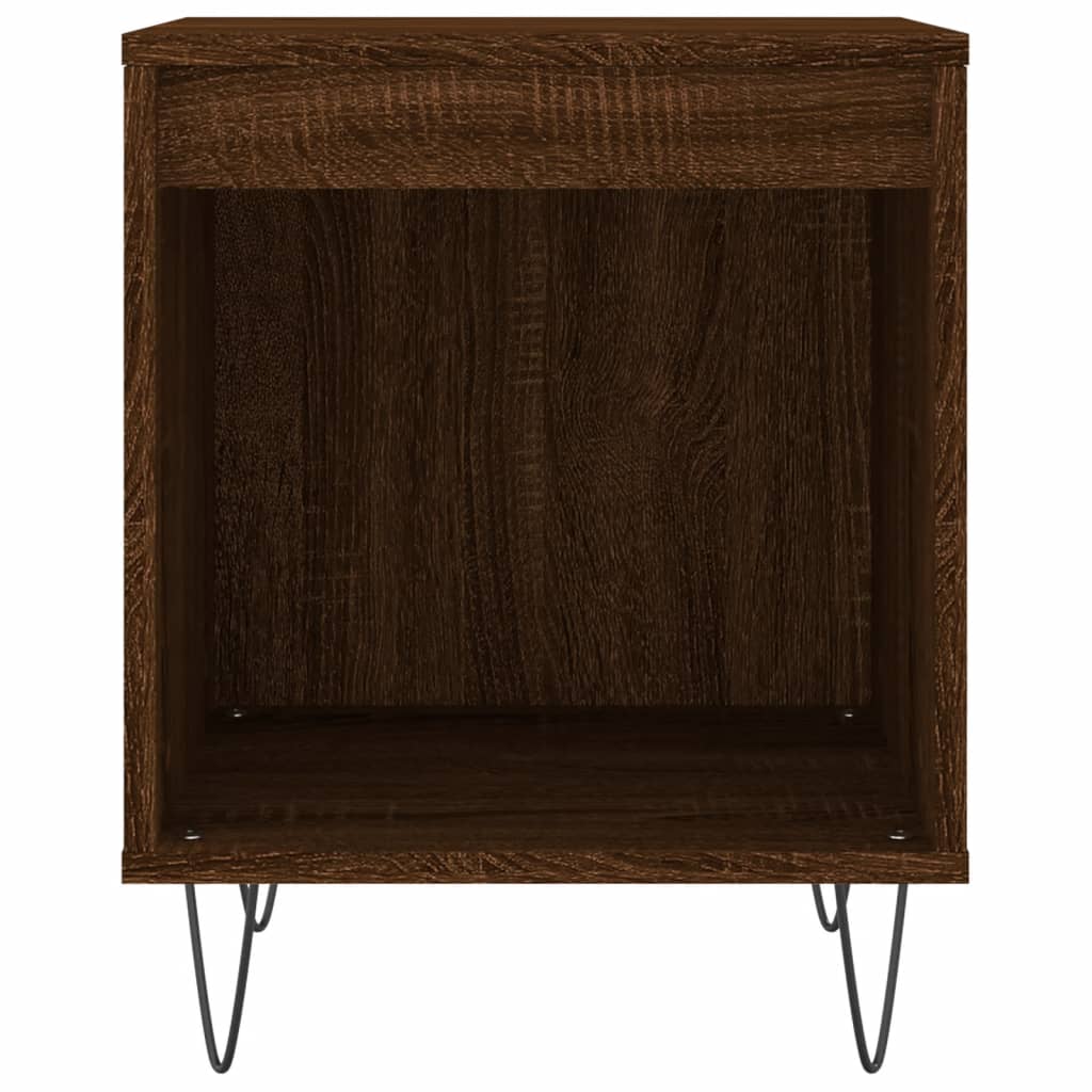 Nattbord 2 stk brun eik 40x35x50 cm konstruert tre