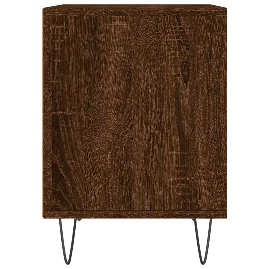 Nattbord 2 stk brun eik 40x35x50 cm konstruert tre