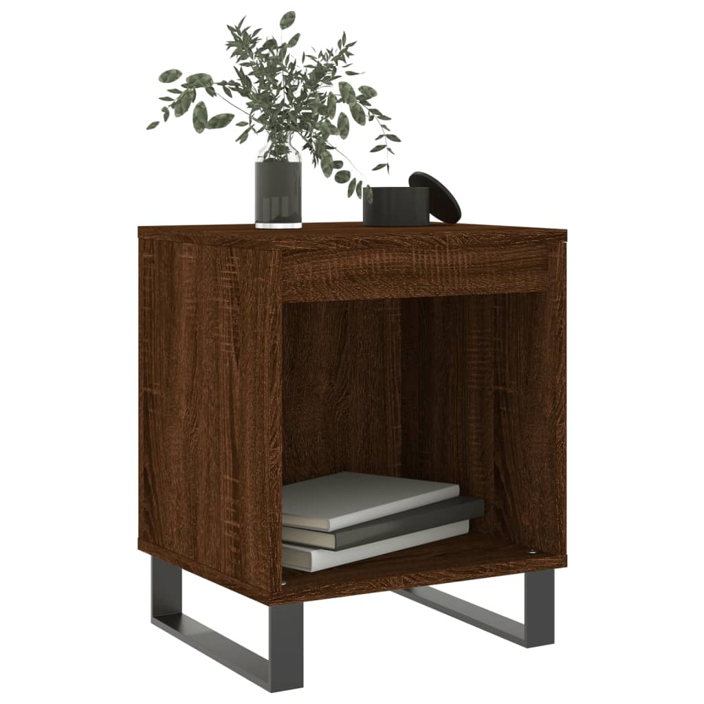 Nattbord 2 stk brun eik 40x35x50 cm konstruert tre