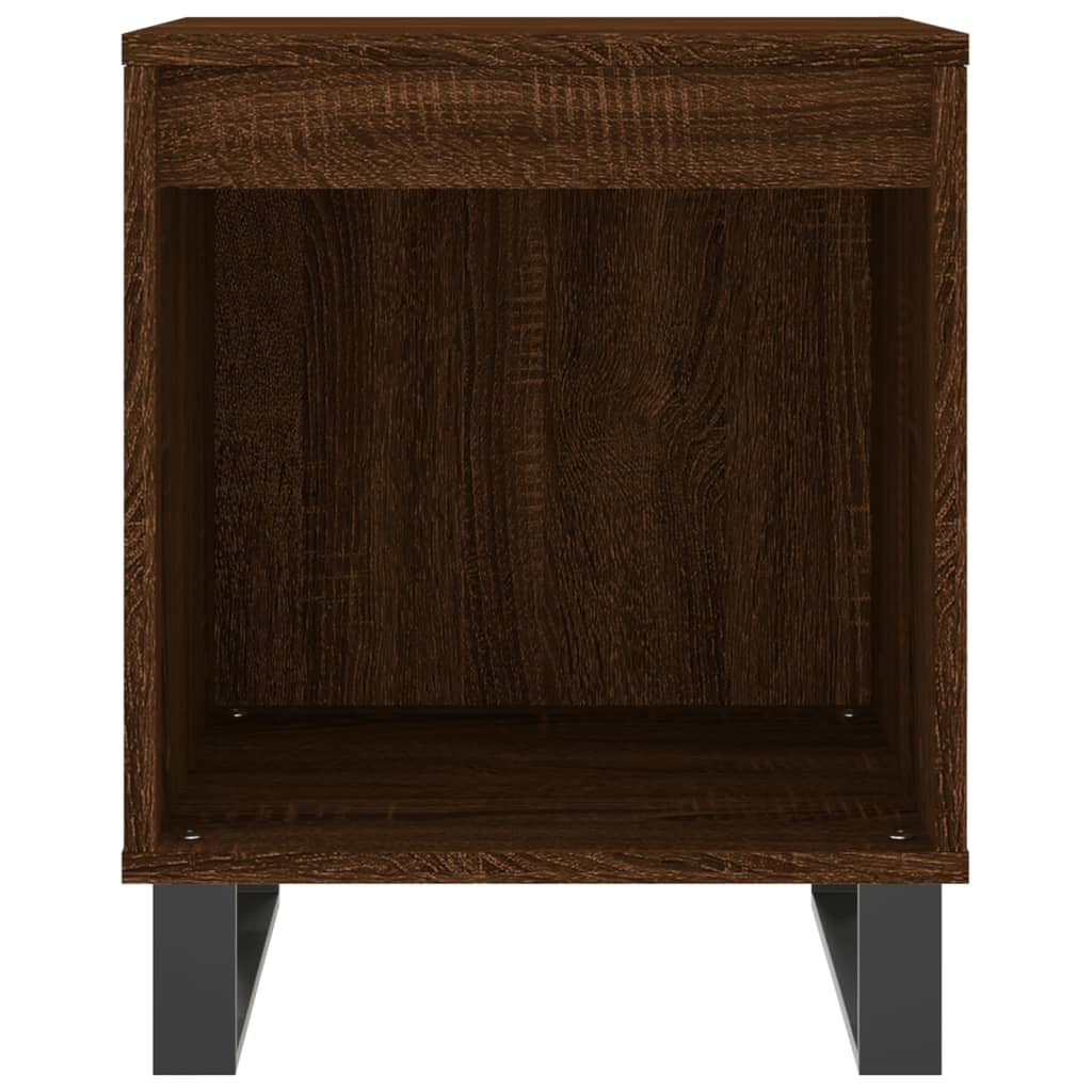 Nattbord 2 stk brun eik 40x35x50 cm konstruert tre