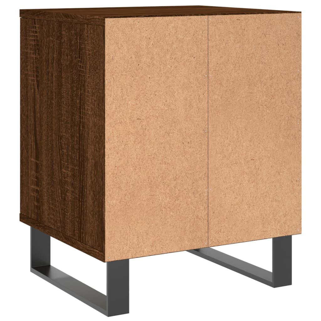 Nattbord 2 stk brun eik 40x35x50 cm konstruert tre