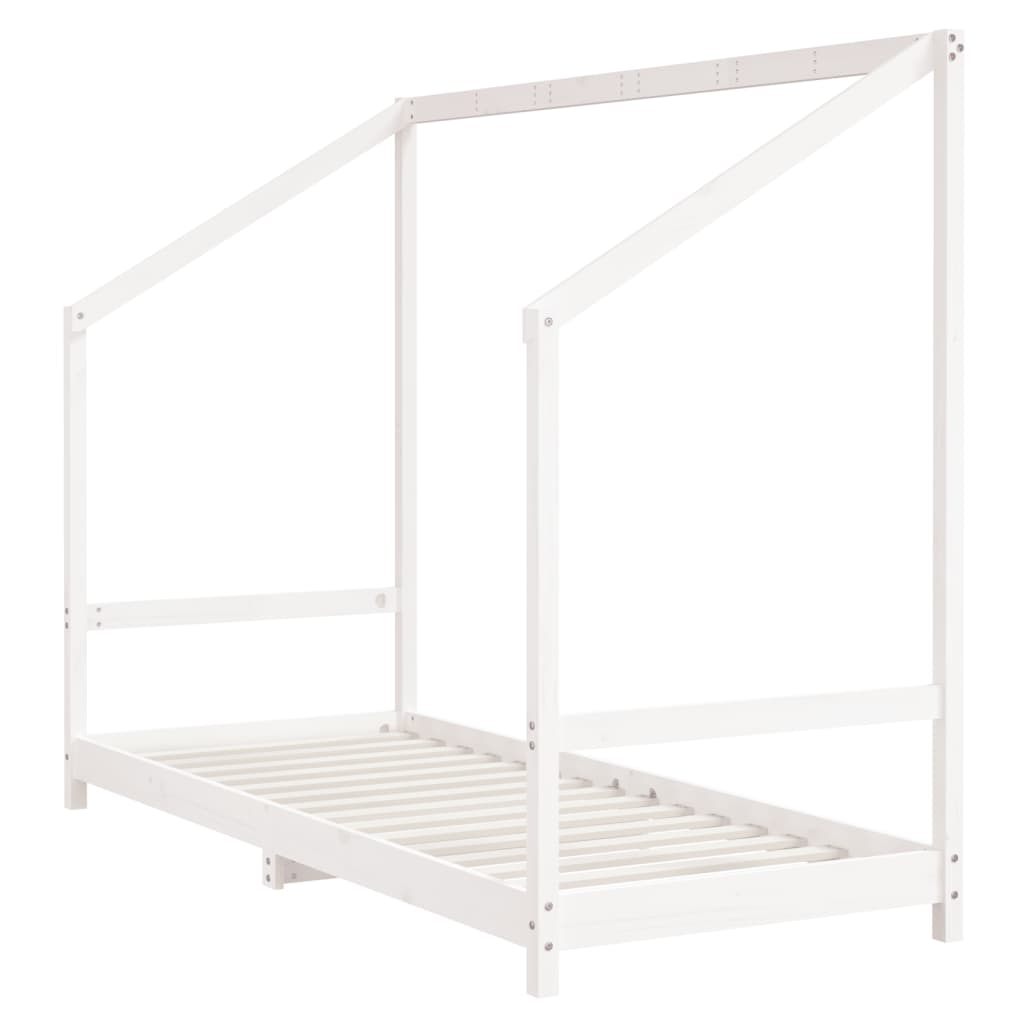 Barnesengeramme hvit 80x200 cm heltre furu