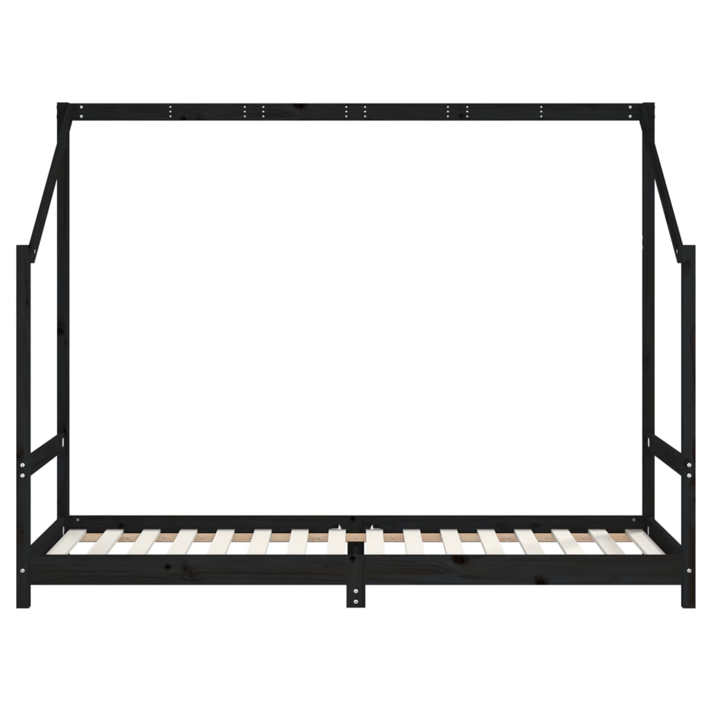 Barnesengeramme svart 80x200 cm heltre furu