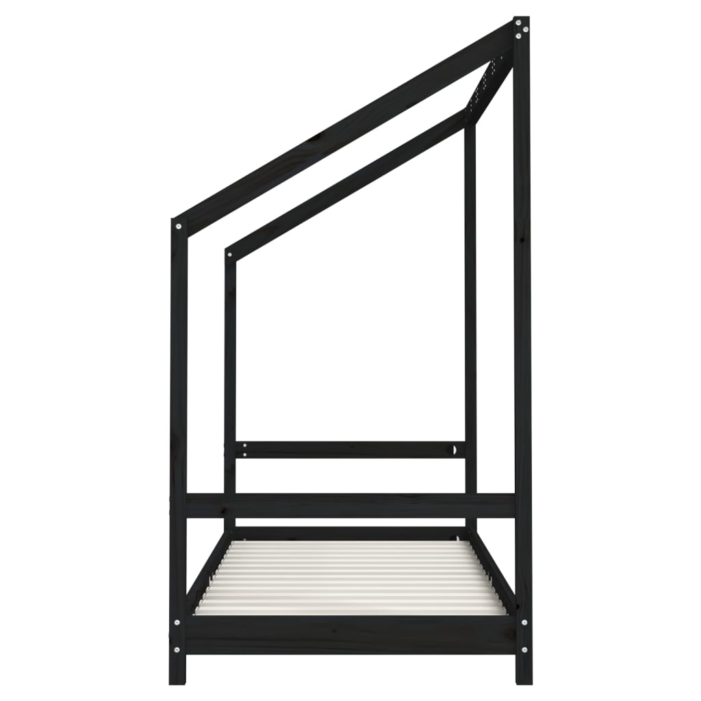 Barnesengeramme svart 80x200 cm heltre furu