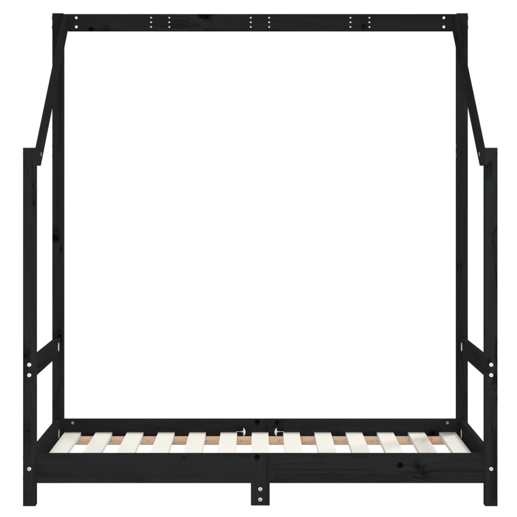 Barnesengeramme svart 70x140 cm heltre furu