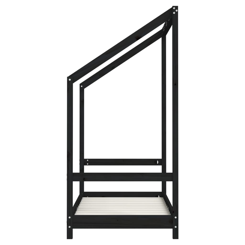 Barnesengeramme svart 70x140 cm heltre furu