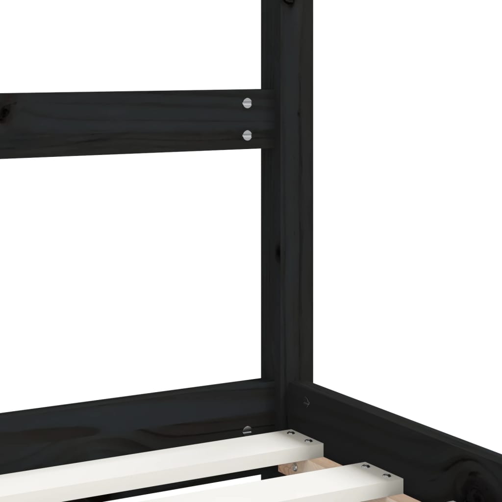 Barnesengeramme svart 70x140 cm heltre furu