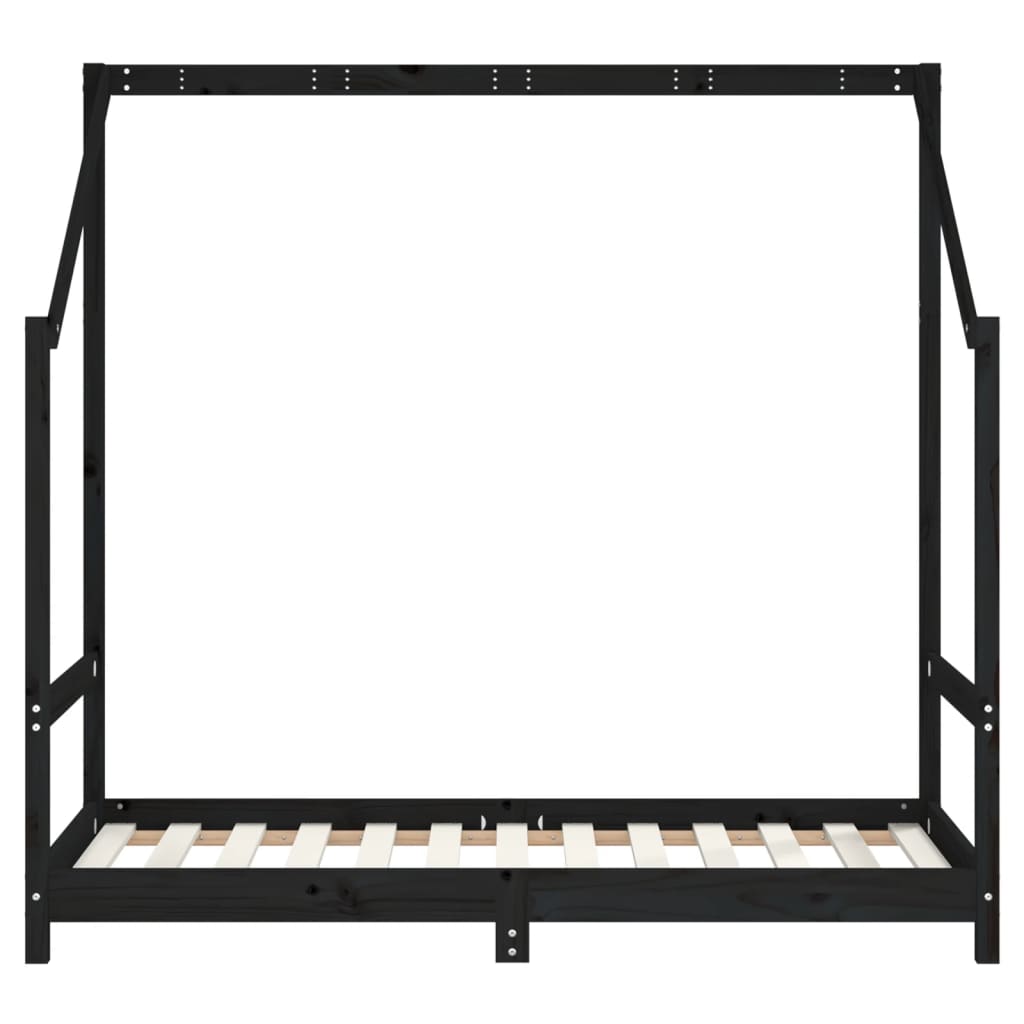 Barnesengeramme svart 80x160 cm heltre furu