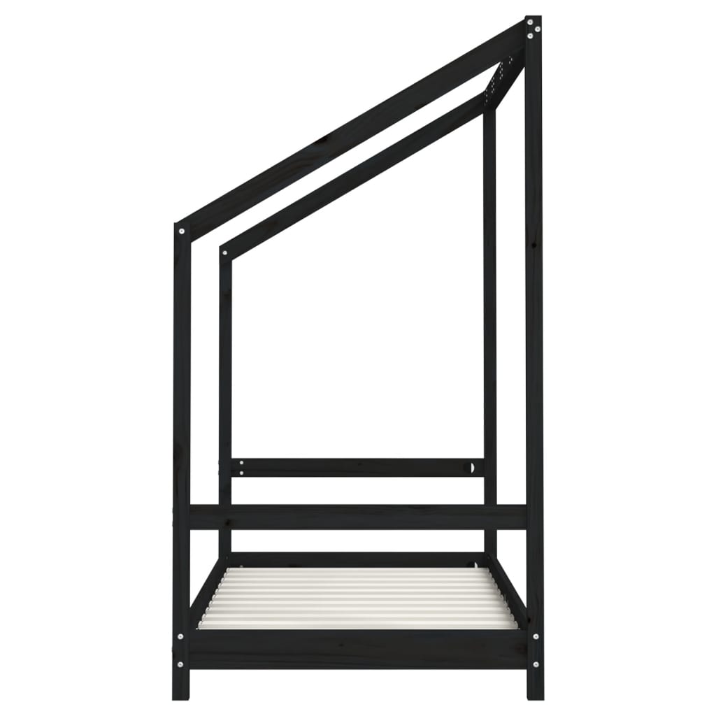 Barnesengeramme svart 80x160 cm heltre furu
