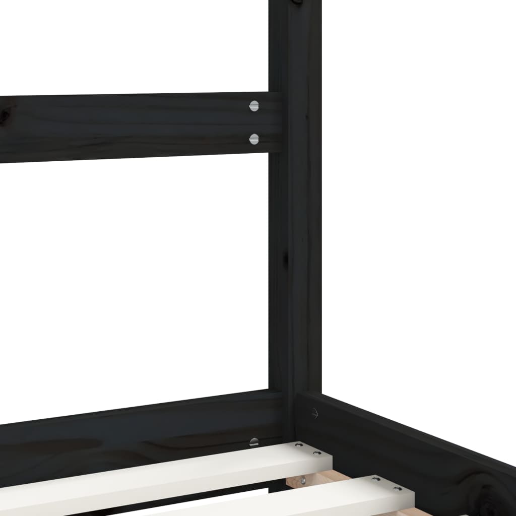 Barnesengeramme svart 80x160 cm heltre furu