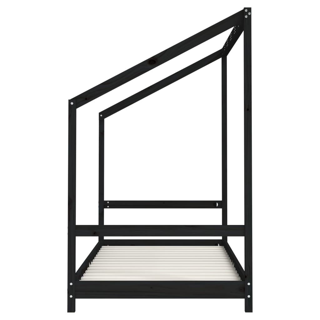 Barnesengeramme svart 90x190 cm heltre furu