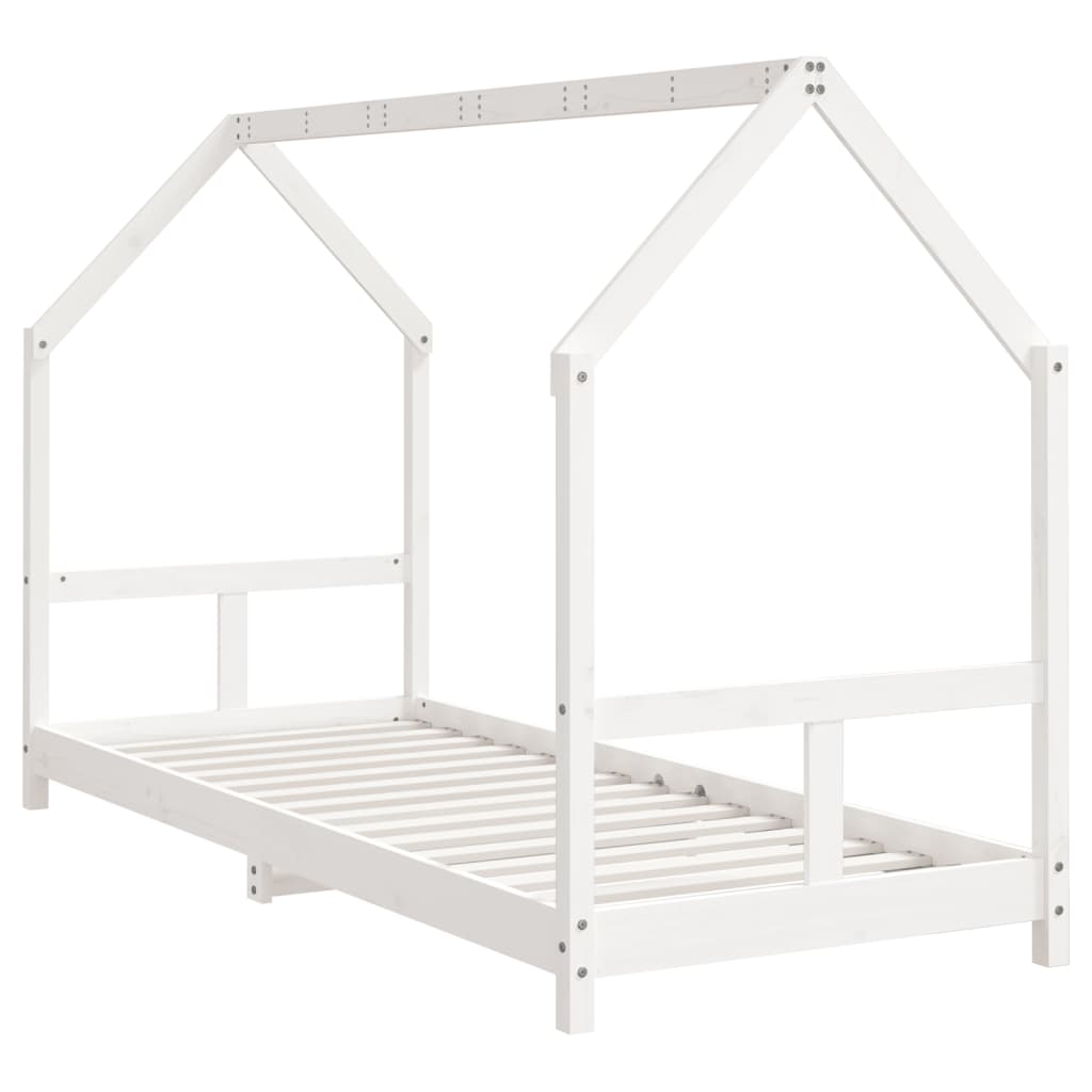 Barnesengeramme hvit 80x200 cm heltre furu