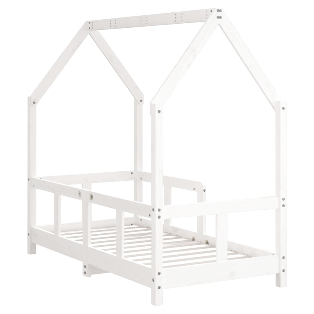 Barnesengeramme hvit 70x140 cm heltre furu