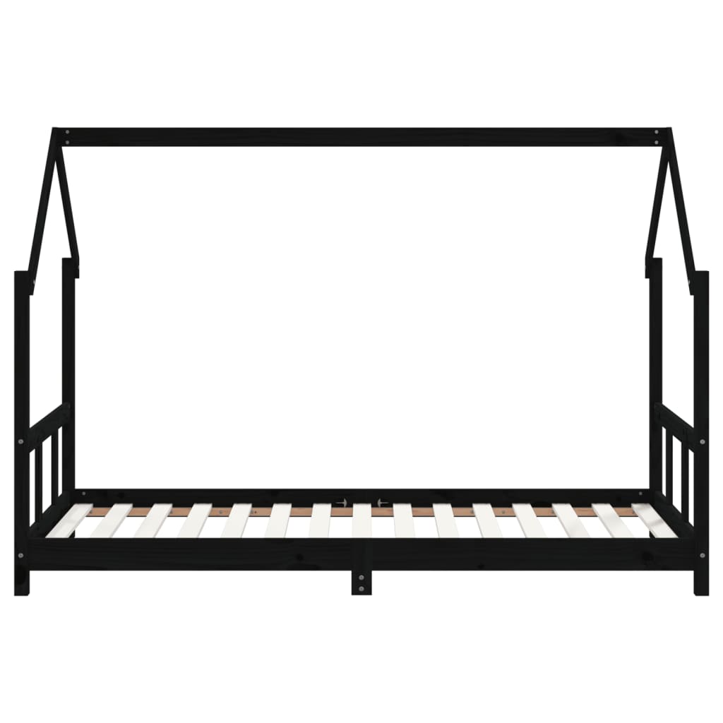 Barnesengeramme svart 90x190 cm heltre furu