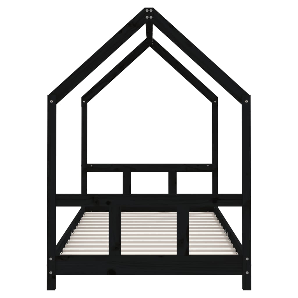 Barnesengeramme svart 90x190 cm heltre furu