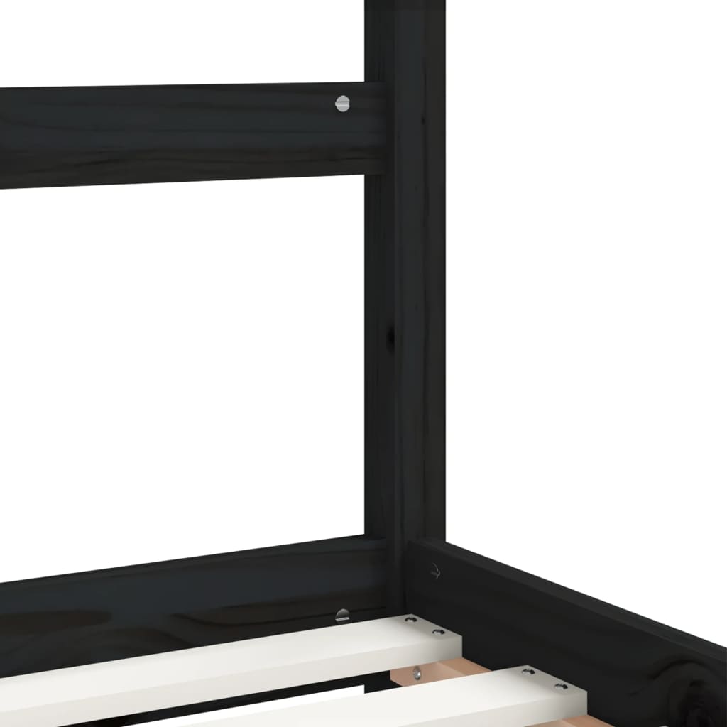 Barnesengeramme svart 90x190 cm heltre furu
