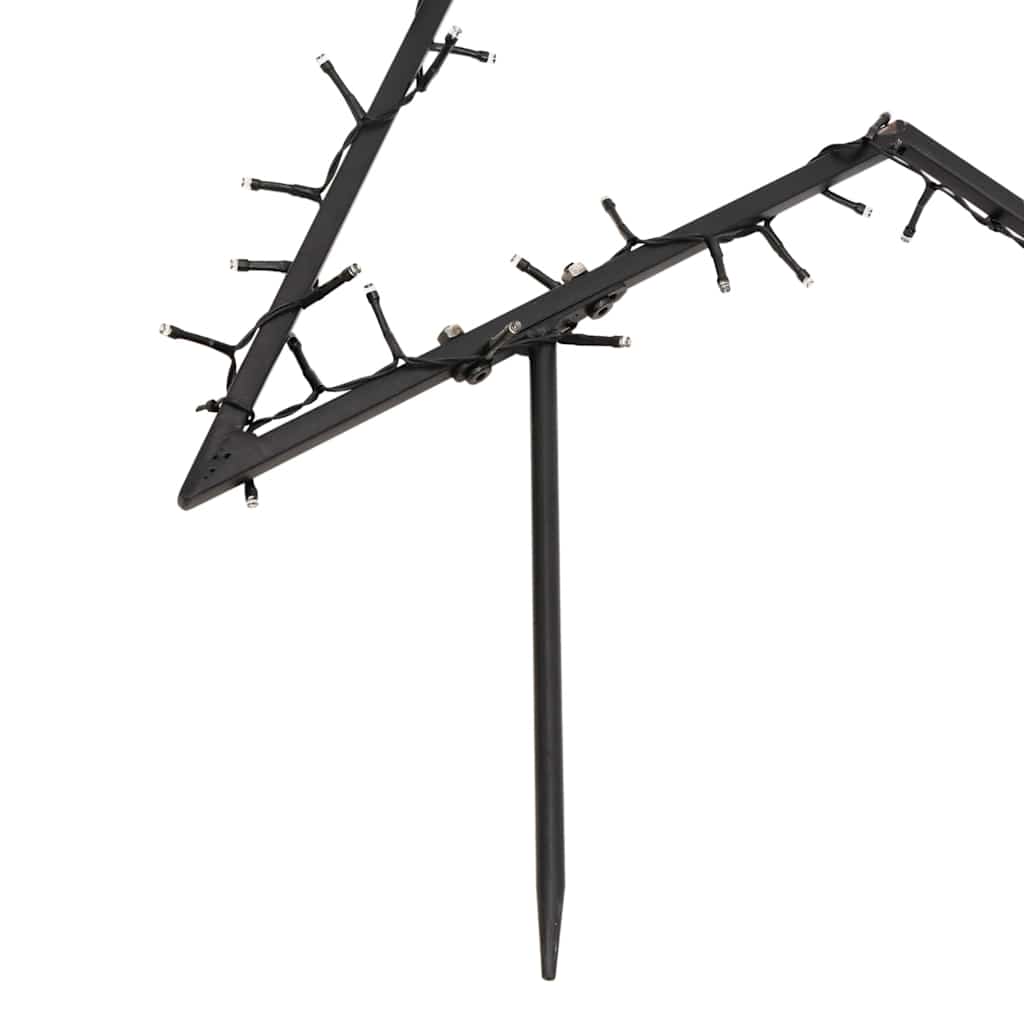 Julelysdekorasjon med pigger stjerne 80 LEDs 60 cm