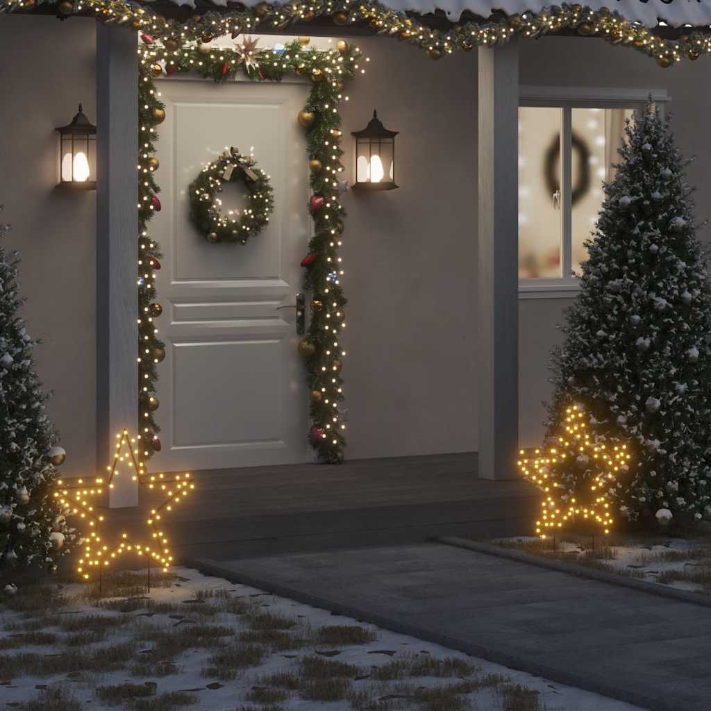 Julelysdekorasjon med pigger stjerne 80 LEDs 60 cm