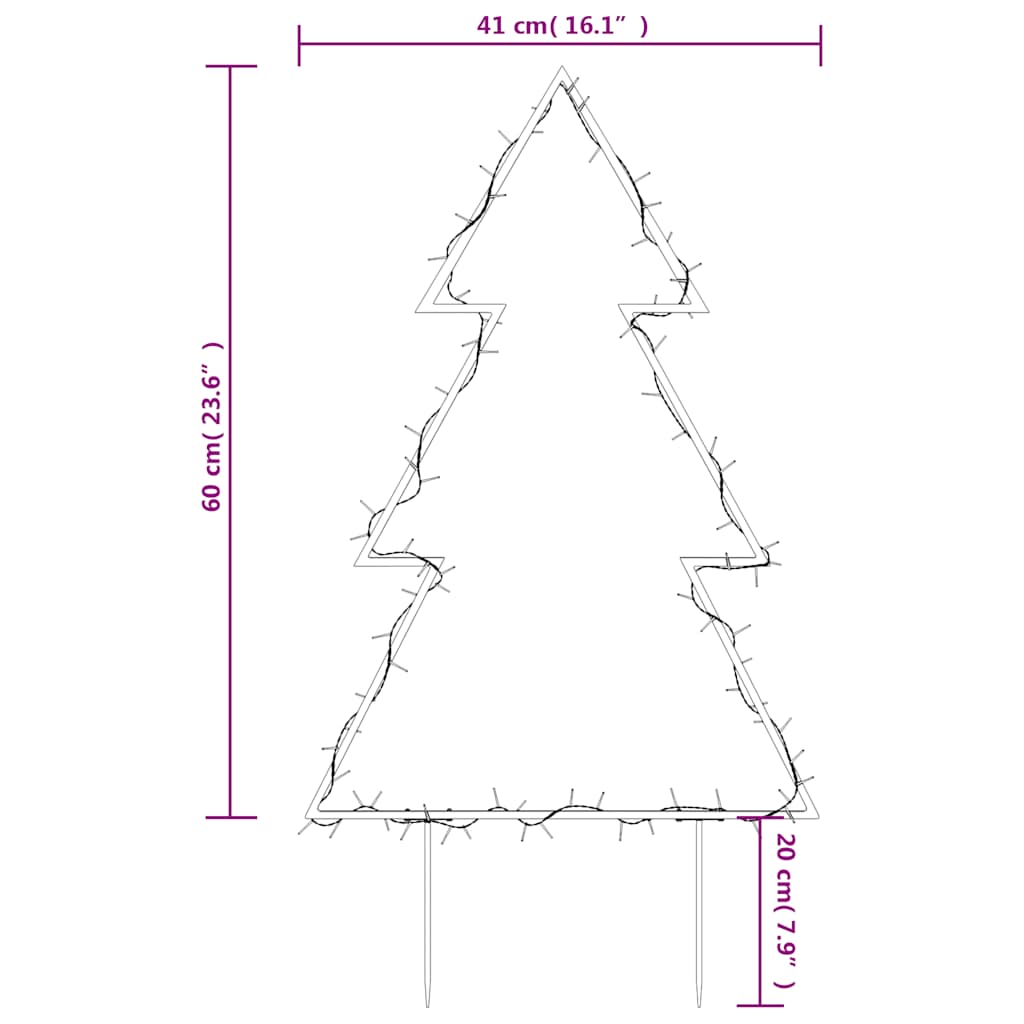 Julelysdekorasjon med plugger tre 80 LEDs 60 cm