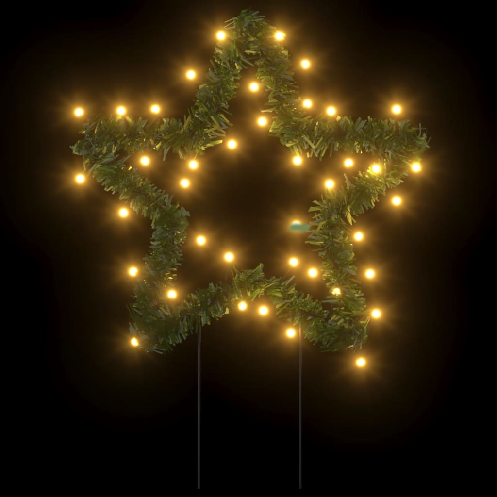 Julelysdekorasjon med pigger 3 stjerner 50 LED 29 cm