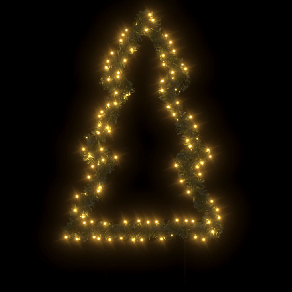 Julelysdekorasjon med jordplugger tre 115 LEDs 90 cm