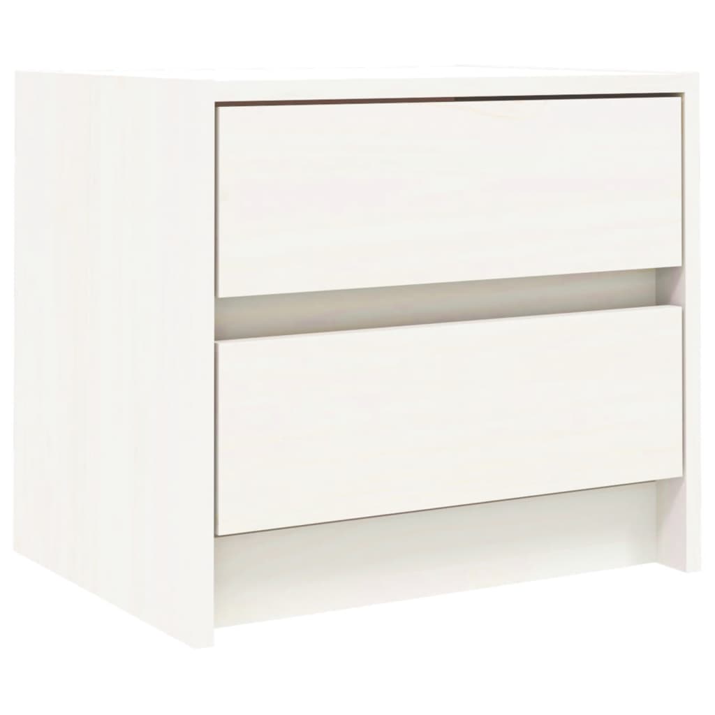 Nattbord hvit 40x31x35,5 cm heltre furu