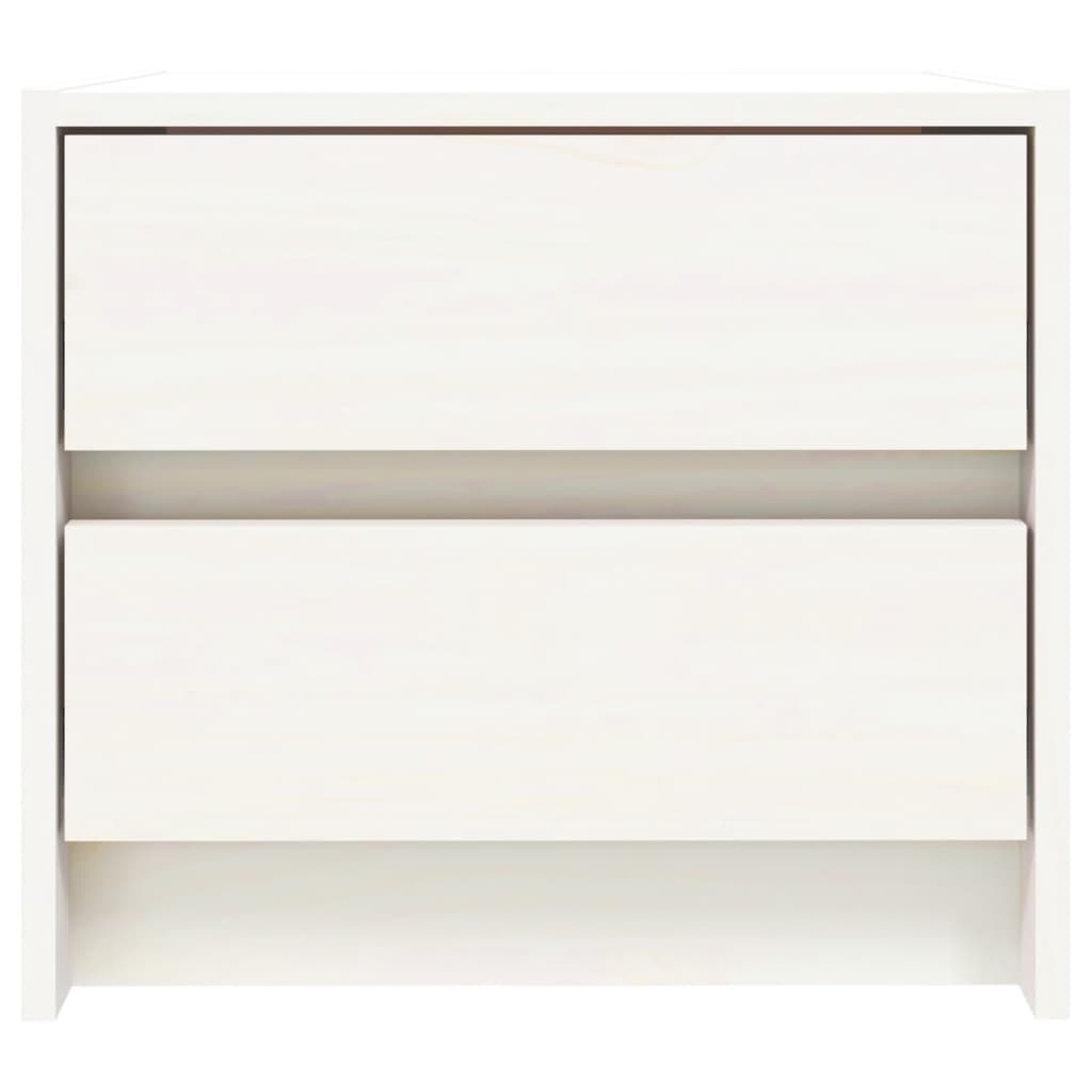 Nattbord hvit 40x31x35,5 cm heltre furu