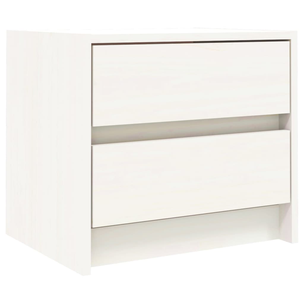 Nattbord 2 stk hvit 40x31x35,5 cm heltre furu