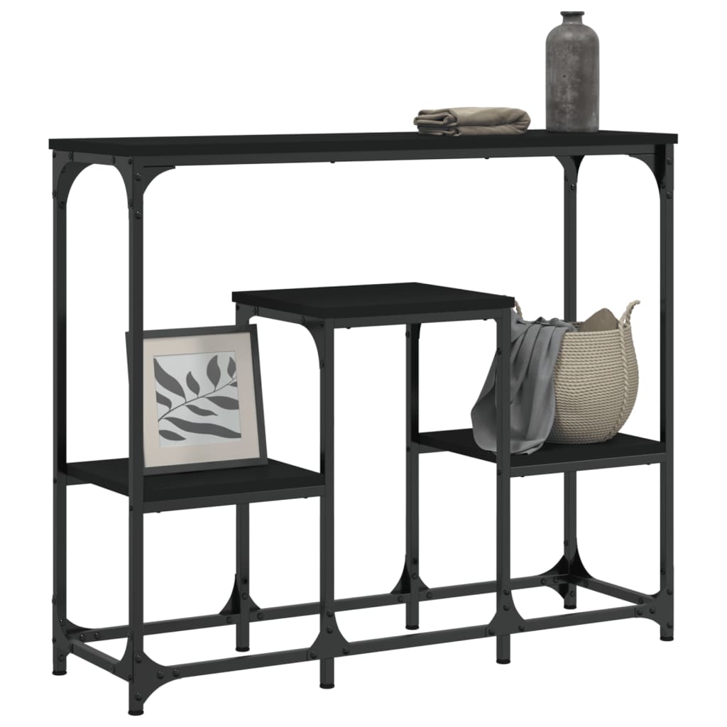 Konsollbord svart 89,5x28x76 cm konstruert tre