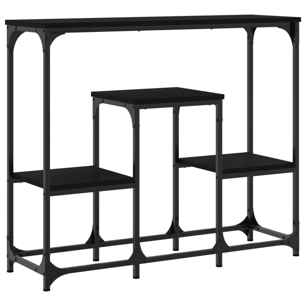 Konsollbord svart 89,5x28x76 cm konstruert tre
