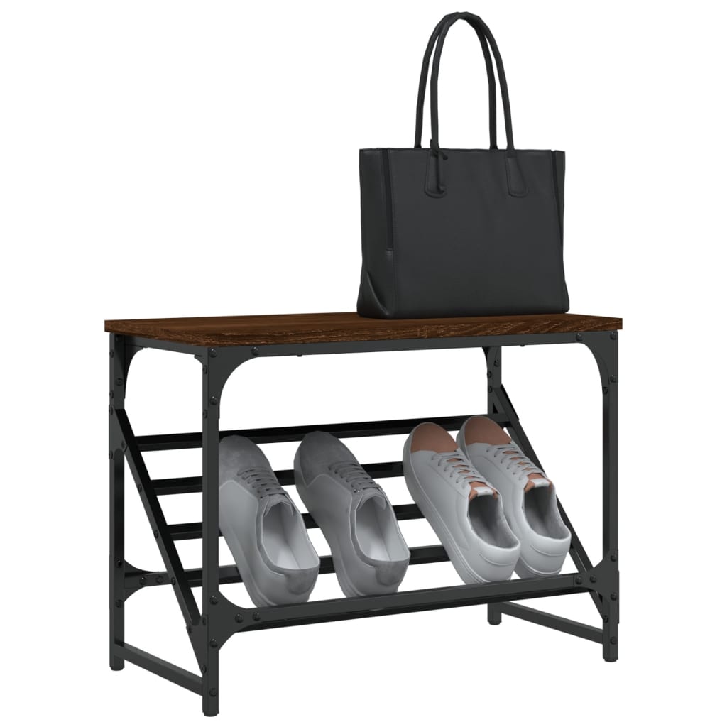 Skohylle brun eik 60x30x45 cm konstruert tre