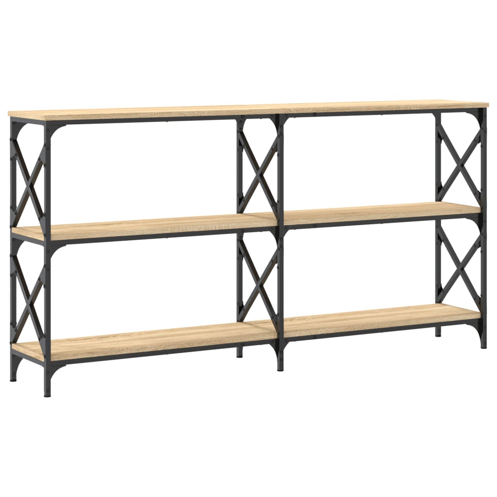 Konsollbord sonoma eik 156x28x80,5 cm konstruert tre