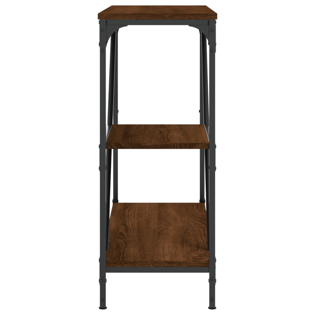 Konsollbord brun eik 88,5x30x75 cm konstruert tre