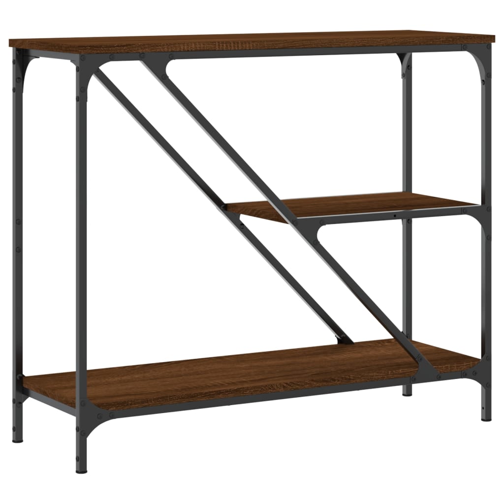 Konsollbord brun eik 88,5x30x75 cm konstruert tre