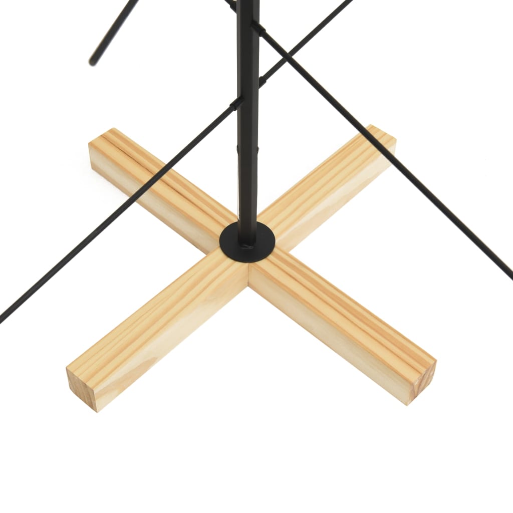 Juletre til dekorasjon med trebunn metall svart 120 cm