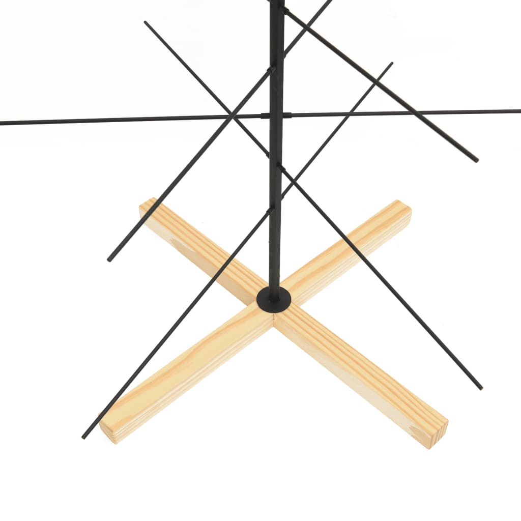 Juletre til dekorasjon med trebunn metall svart 180 cm