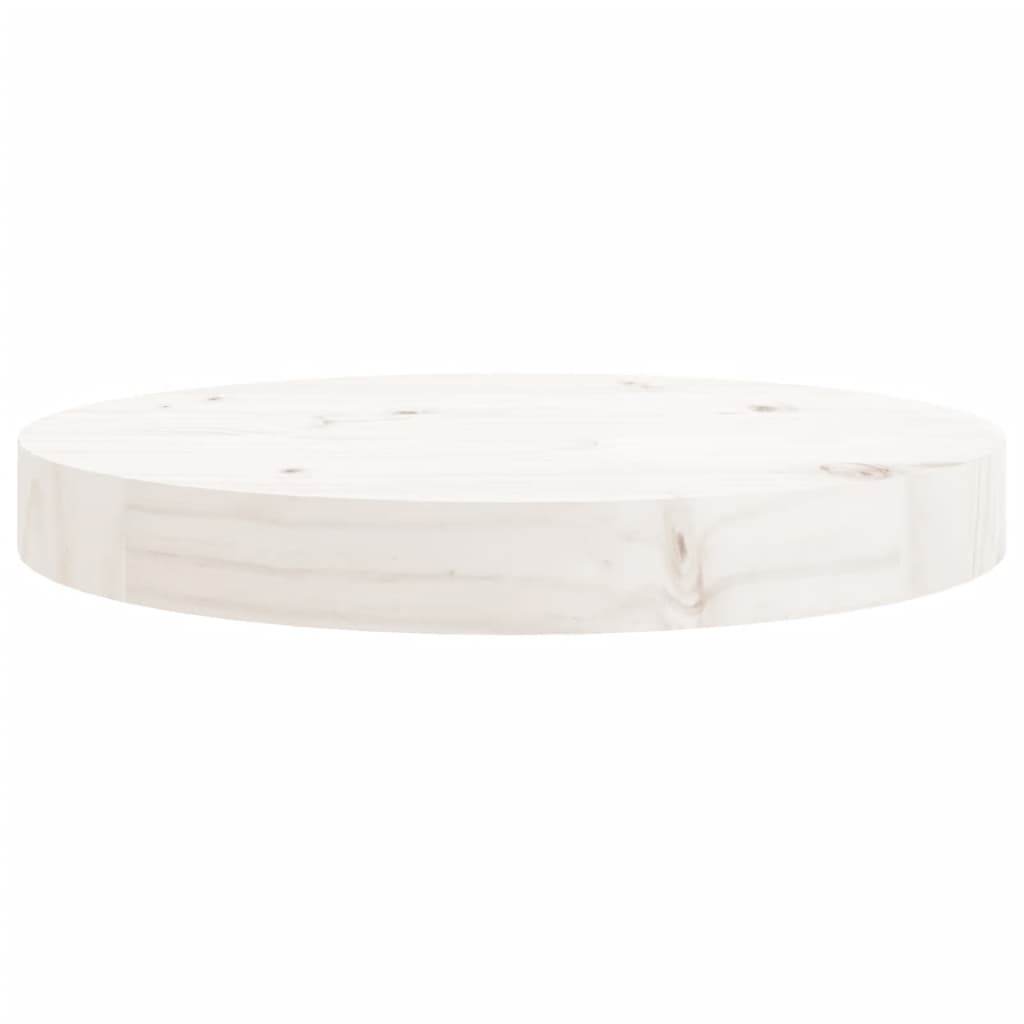 Bordplate rund hvit Ø30x3 cm heltre furu