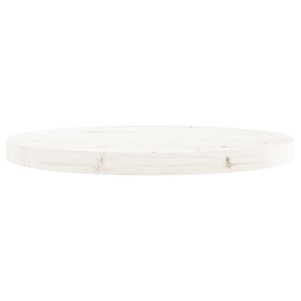 Bordplate rund hvit Ø50x3 cm heltre furu