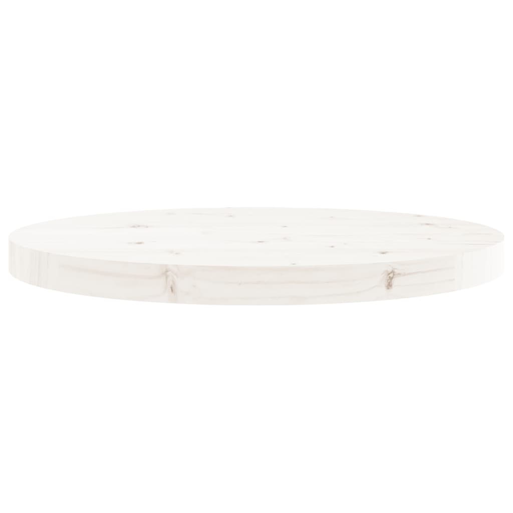 Bordplate rund hvit Ø50x3 cm heltre furu