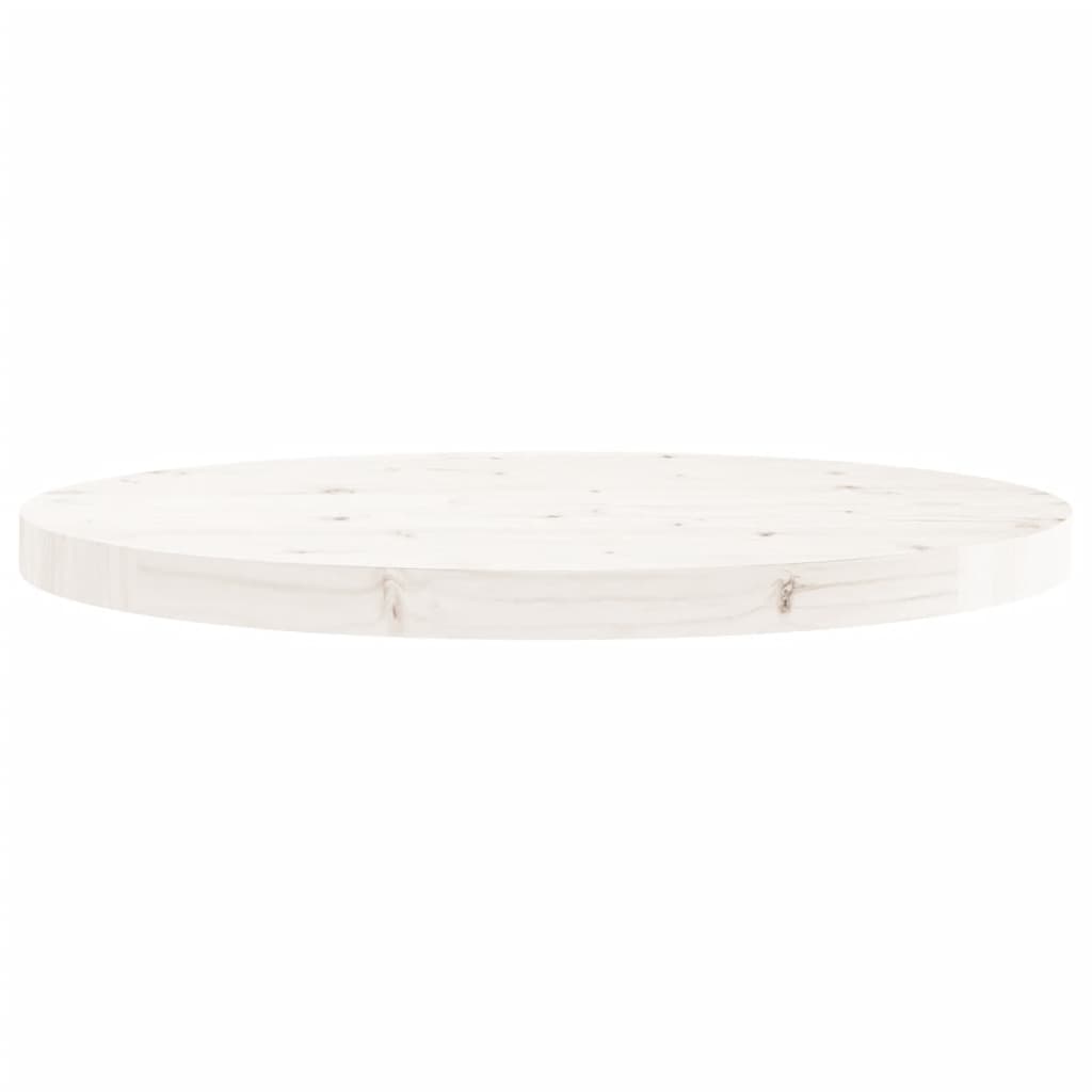 Bordplate rund hvit Ø60x3 cm heltre furu